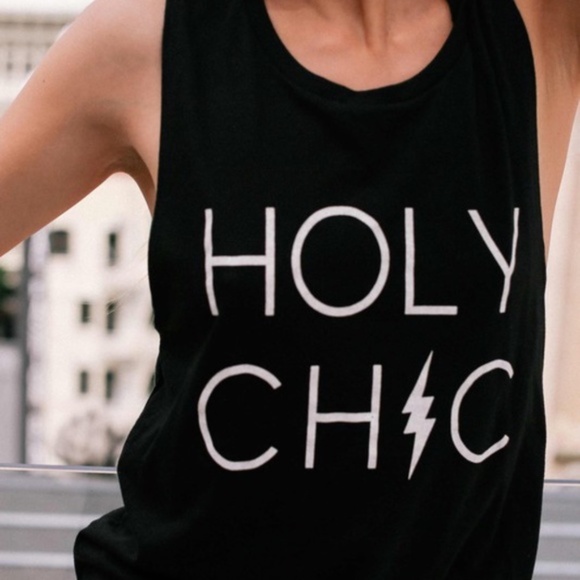 Holy Chic Black Graphic Tank Top Summer - Picture 2 of 2